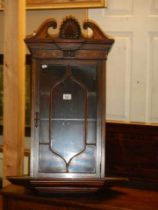 A small Victorian mahogany inlaid corner cupboard, COLLECT ONLY.