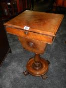 A 19th century mahogany work table, COLLECT ONLY.