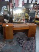 A good retro dressing table with oval swivel mirror and sliding top, COLLECT ONLY.