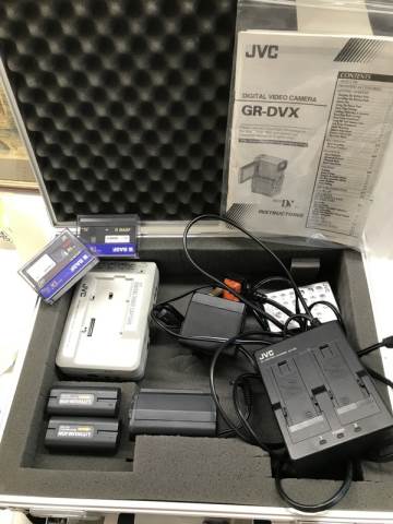 A JVC digital video camera GR-DVX and accessories including tapes * rechargable batteries Not tested - Image 4 of 4