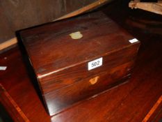 A late Victorian rosewood box,