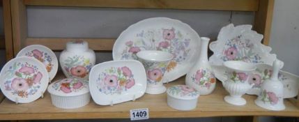 A good collection of Wedgwood Meadow Sweet pattern porcelain, COLLECT ONLY.