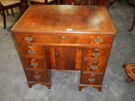A small Victorian mahogany kneehole desk, COLLECT ONLY.