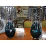 A pair of good quality glass table lamps, COLLECT ONLY,