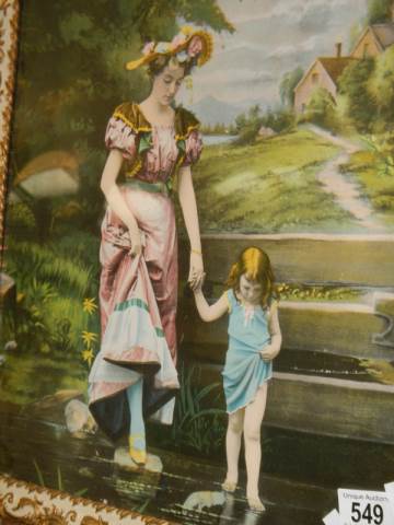 A framed and glazed mother with child scene, COLLECT ONLY. - Image 3 of 3