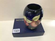 A Boxed Moorcroft Vase by Rachel Bishop . Plums and Blackberries