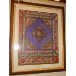 A large framed Indian embroidery, COLLECT ONLY.