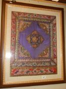A large framed Indian embroidery, COLLECT ONLY.