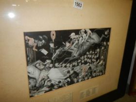 A framed and glazed print by The Tout entitled 'The Derby Nightmare' COLLECT ONLY.