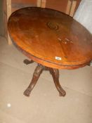 A Victorian oval mahogany loo table, COLLECT ONLY.