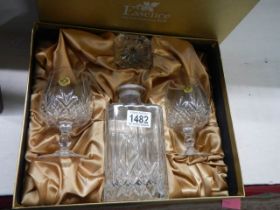 A vintage boxed Essence 24% lead crystal RCR decanter set. COLLECT ONLY.