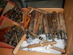 A large box of leather scribing tools, COLLECT ONLY.