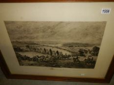 A framed and glazed print entitled 'The Battle of Preston and Walton', COLLECT ONLY.