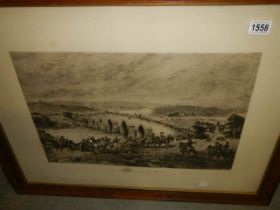 A framed and glazed print entitled 'The Battle of Preston and Walton', COLLECT ONLY.