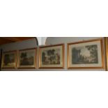 A set of four framed and glazed French style prints, COLLECT ONLY.