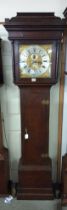 A Victorian Grandfather clock, 30 hour but with 8 day face, marked Ridley Leigh,