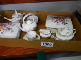 A quantity of Royal Crown Derby miniatures including two trinket boxes.