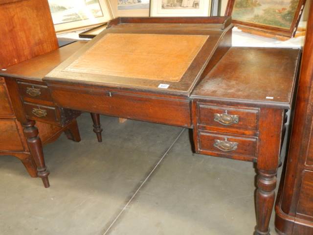 A good old mahogany sloping front clerks desk, COLLECT ONLY