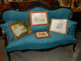 An early 20th century double ended sofa with painted frame, COLLECT ONLY