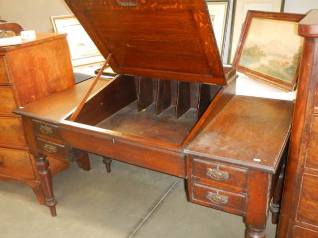 A good old mahogany sloping front clerks desk, COLLECT ONLY - Image 2 of 2
