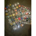 A collection of scouting pin badges.