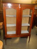 A good quality Edwardian mahogany inlaid display cabinet, COLLECT ONLY.
