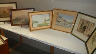 A mixed lot of good watercolours, prints etc., COLLECT ONLY.