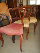 Three Victorian mahoganr bedroom chairs, COLLECT ONLY.