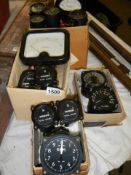 A large lot of aircraft dials RPM/Hours/Amps, bacolite etc., COLLECT ONLY.