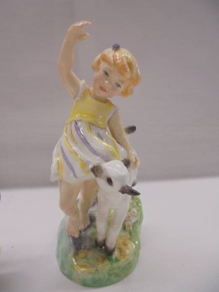 Five Royal Worcester Months of the Year figurines - January. February, March, April. - Image 4 of 11