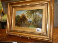 A good late Victorian gilt framed oil on board painting, COLLECT ONLY.