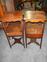 A pair of mid Victorian mahogany wash stands, COLLECT ONLY.