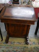 A mahogany Davenport with leather top and locking side drawers, COLLECT ONLY.