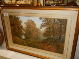 A framed and glazed 20th century landscape watercolour by Lincolnshire artist Peter Robinson,
