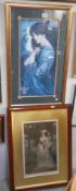 Two framed and glazed prints of ladies in good frames, COLLECT ONLY.