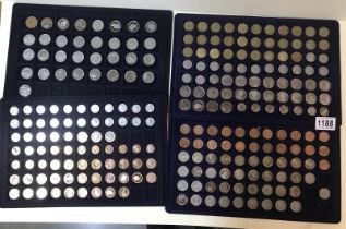 4 trays of old & modern coinage