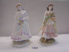 Two Royal Worcester Country Days collection figurines, The Queen of the May and The Village Bride.
