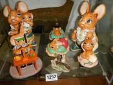 Pendelfin rabbits including boxed Samuel (Limited Edition), Mother and Father, and 3 others