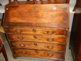 A Victorian mahigany bureau with fitted interior, COLLECT ONLY.