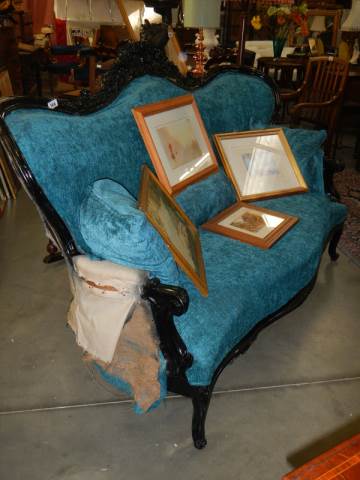 An early 20th century double ended sofa with painted frame, COLLECT ONLY - Image 2 of 2