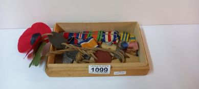 A Korea Medal, Set of 4 World War II Medals. 1914-1918 Metal Dog Tags