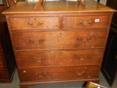 A good late Victorian two over three oak chest of drawers, COLLECT ONLY.