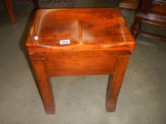 A mahogany storage stool with contents, COLLECT ONLY.