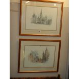 A pair of framed and glazed prints, COLLECT ONLY.