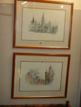 A pair of framed and glazed prints, COLLECT ONLY.