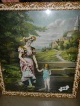 A framed and glazed mother with child scene, COLLECT ONLY.