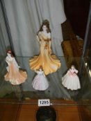 A Coalport Ladies of Fashion figure 'Juliana' and three others (all in good condition).