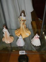 A Coalport Ladies of Fashion figure 'Juliana' and three others (all in good condition).