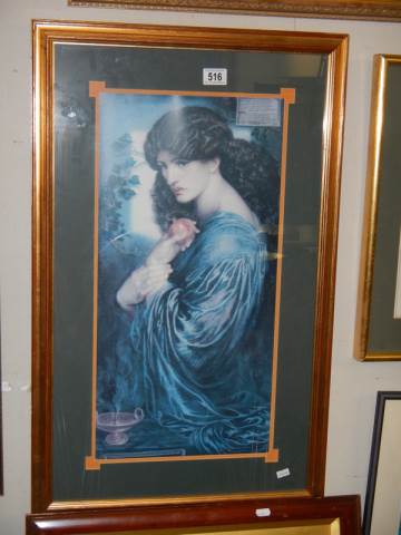 Two framed and glazed prints of ladies in good frames, COLLECT ONLY. - Image 2 of 3