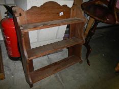 A set of mid 20th century oak wall shelves. COLLECT ONLY